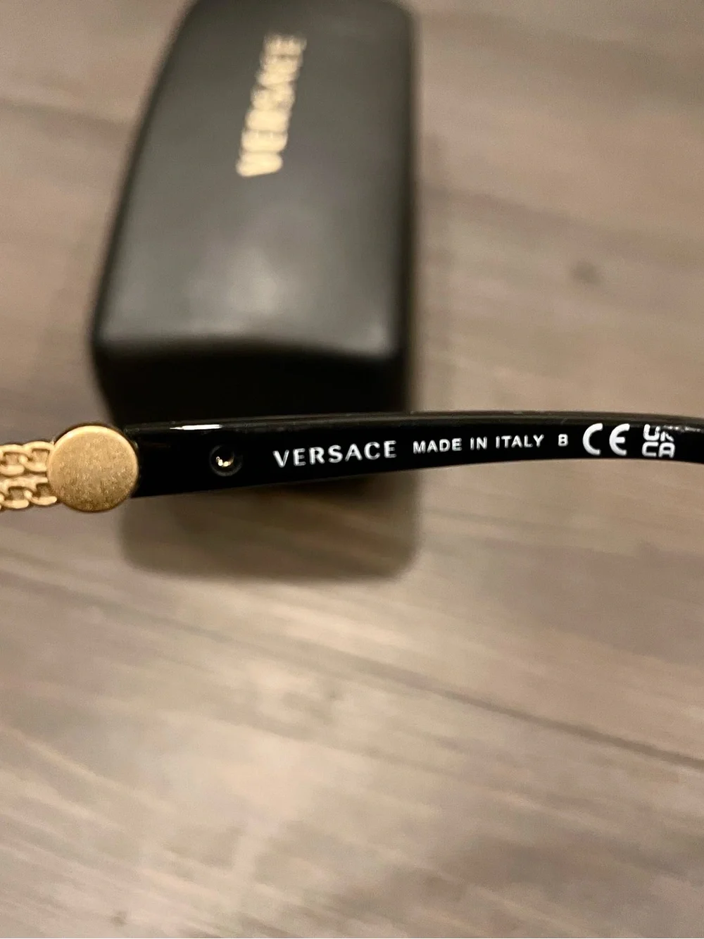 Versace Black and Gold Designer Sunglasses